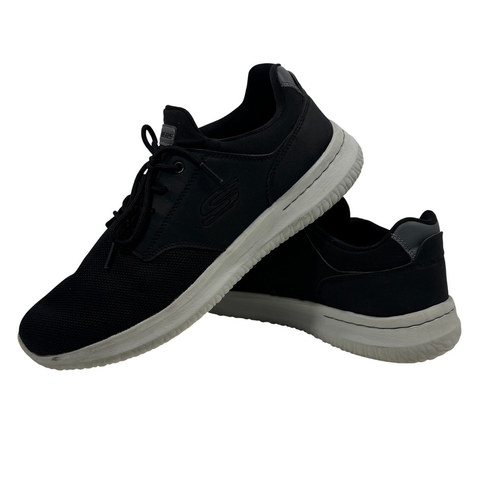 Skechers Memory Foam Men's‎ Athletic Sneakers Black Textile Size 12
